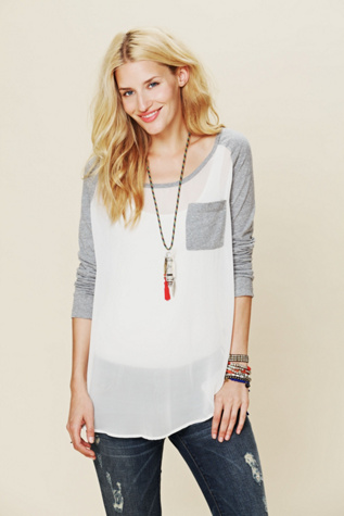 We The Free Raglan Sheer Top
