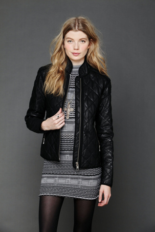 Closed  Quilted Leather Jacket in Jackets