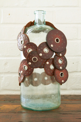 Free People Vintage Hand Made Round Leather Linked Belt in Vintage-Belts