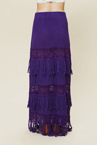 Calypso Fringe Maxi Skirt