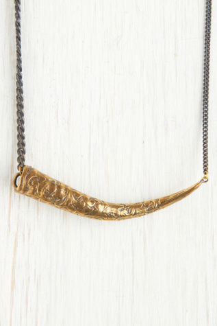 Engraved Springbok Horn Necklace