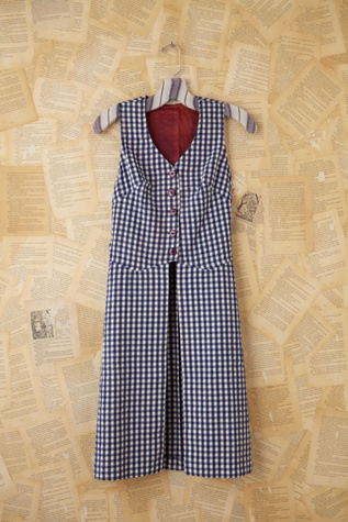 Vintage Gingham Open Front Dress