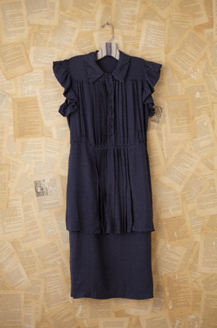 Vintage Blue Polka Dotted Dress