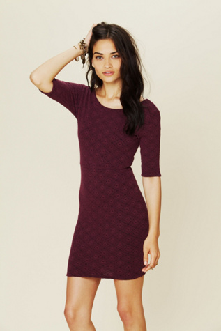 Long Sleeved Textured Bodycon