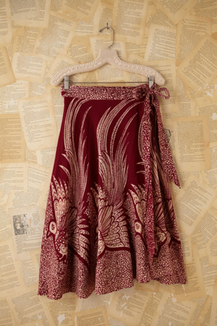 Vintage Batik Printed Wrap Skirt