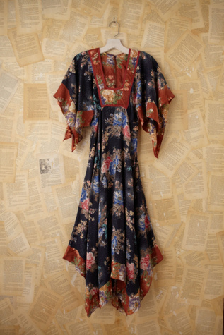 Free People Vintage Floral Printed Empire Waist Maxi Dress in Vintage-Dresses