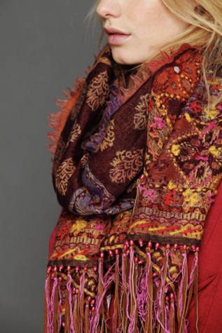 Leather Fringe Scarf