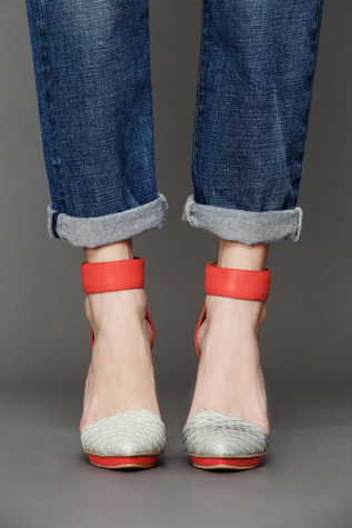 Grey Snake/Orange Leather