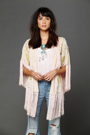 Embroidered Crepe Shawl