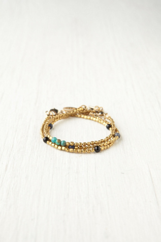 Delicate Brass Beaded Set