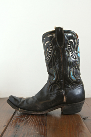 Free People Vintage Black Leather Boots in vintage-shoes