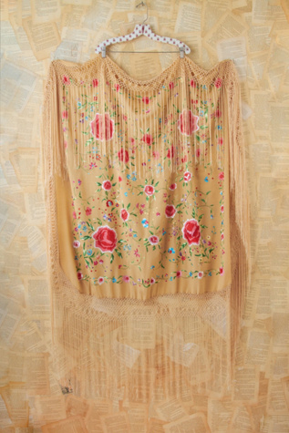 Free People Vintage Silk Floral Embroidered Shawl in Vintage-Accessories