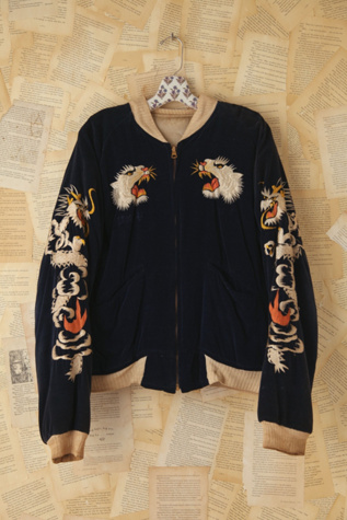 Free People Vintage Reversible Embroidered Bomber Jacket in vintage-jackets