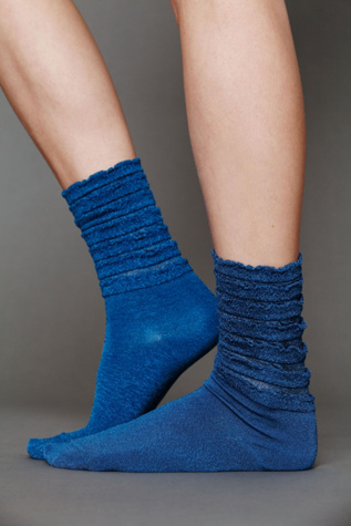 Ruffle Satin Ankle Sock in shoes-socks