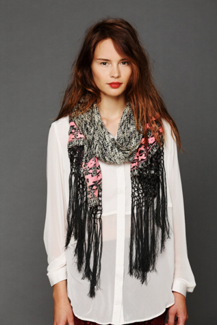Acid Wash Embroidered Scarf