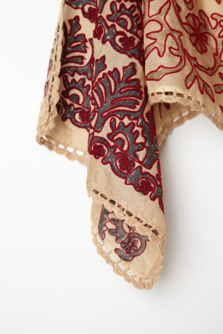 Embroidered Dahlia Scarf