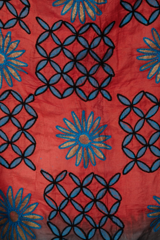 Embroidered Dahlia Scarf