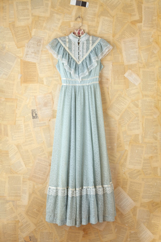 Free People Vintage Light Blue Floral Maxi Dress in Vintage-Dresses