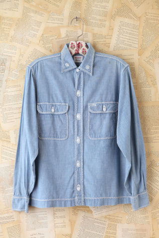 Free People Vintage Big Mac Chambray Shirt in vintage-jeans