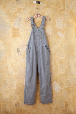 Vintage Osh Kosh Railroad Striped Overalls in vintage-denim