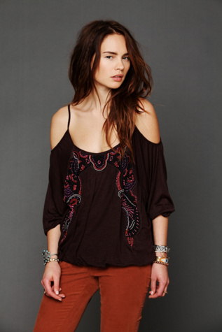 Embellished Batwing Top