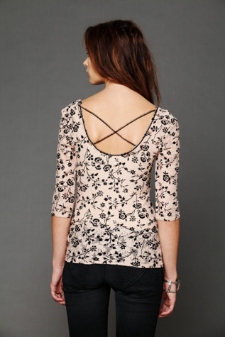 Printed Lace Layering Top