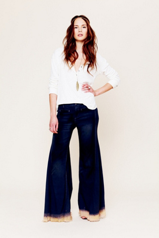Bleached Hem Extreme Flare