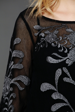 Embroidered Mesh Tunic Slip