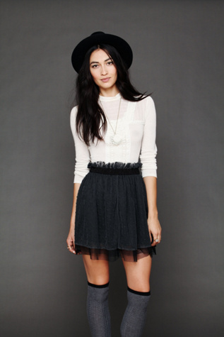 Polka Dot Mesh Skirt