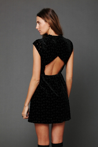 Embroidered Velvet Dress