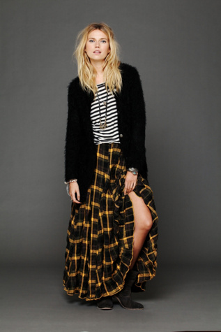 Plaid Flannel Maxi Skirt