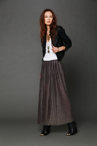 Elena Metallic Maxi Skirt
