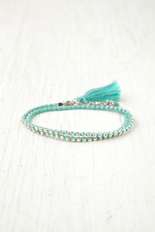 Rhinestone Wrap Tassel Bracelet