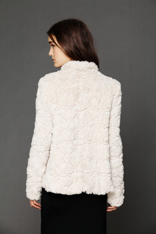 X Marks Faux Fur Coat