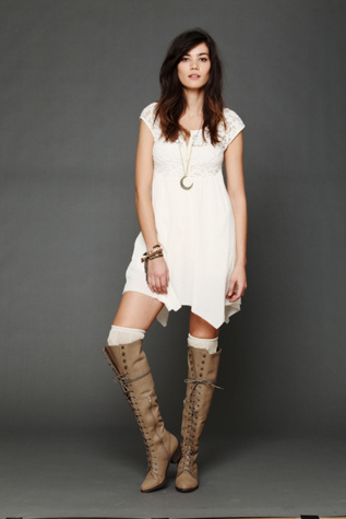 Brushed Lace and Gauze Top