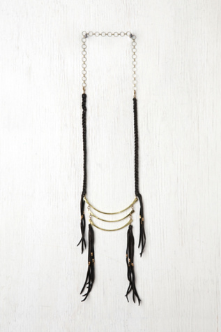 Marisa Haskell Leather Fringe Breastplate in jewelry