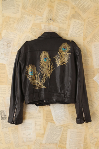 Free People Vintage Wild Unknown Hand-Painted Leather Jacket in vintage-jackets
