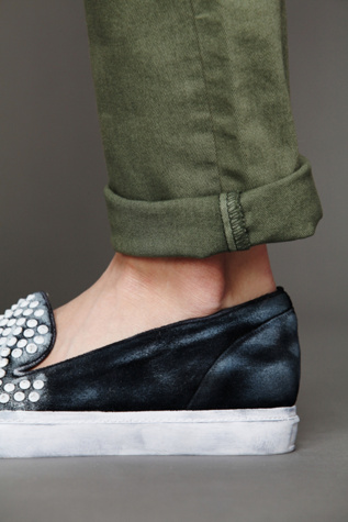 Black Suede w/Silver Paint
