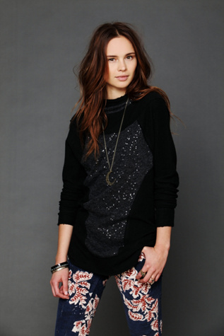 Sequin Swash Pullover Hoodie