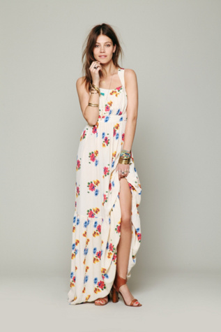 Candela Rose Print Maxi in white-maxi-dresses