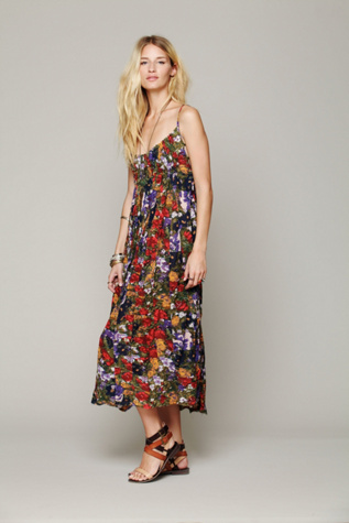 Free People FP ONE Criss Cross Florals Maxi Dress in Boho-Dresses