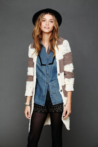 Rugby Stripe Long Cardigan