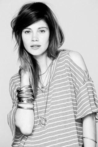 Cold Shoulder Stripe Tee in clothes-the-tee-shop