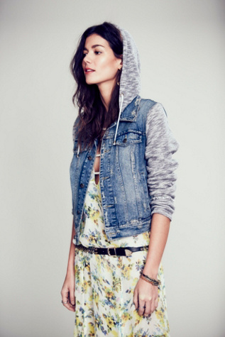 Knit Hooded Denim Jacket in jackets-2