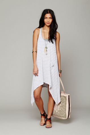 Curved Hem Stripe Tunic