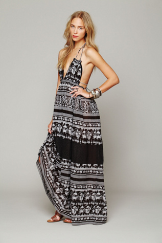 Printed Triangle Top Maxi Dress