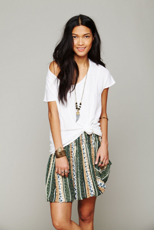 Free People Printed Pull On Mini Skirt in mini-skirts