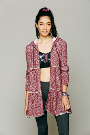 Tiered Trapeze Zip Sweatshirt