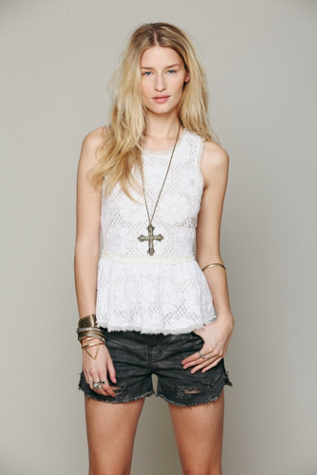FP New Romantics Beaded Peplum Tank