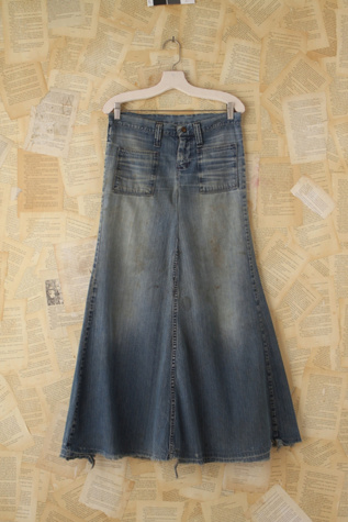 Free People Vintage 1960s Denim Patchwork Skirt in vintage-jeans